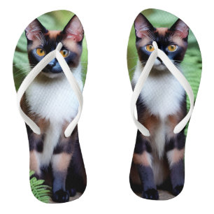 Chocolate Siamese Cat Twins, Flip Flops