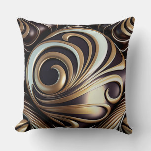 Chocolate Silver Gold Decorative Pillow