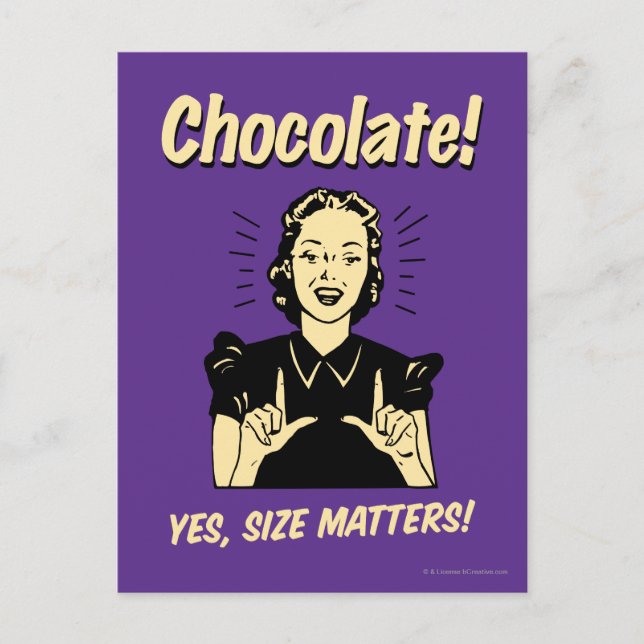 Chocolate: Size Matters Postcard (Front)