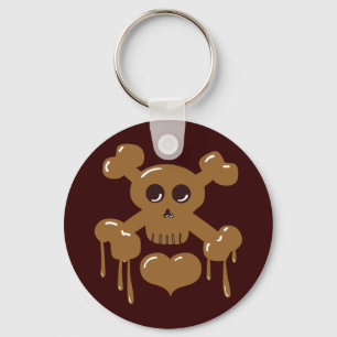 Chocolate Skull and Crossbones Key Ring