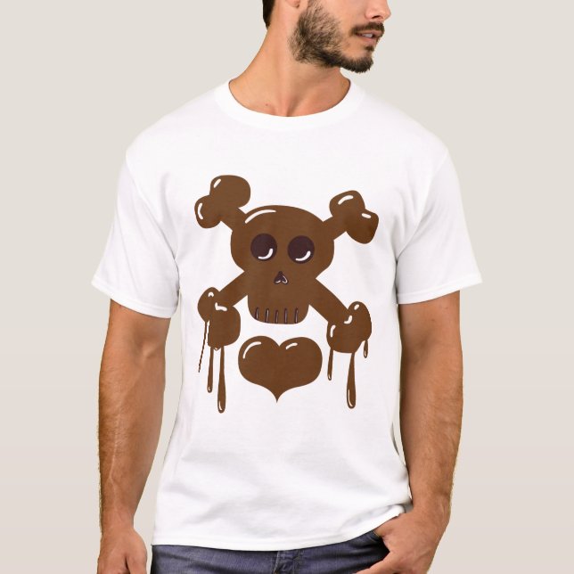 Chocolate Skull and Crossbones T-Shirt (Front)