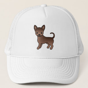 Chocolate Smooth Coat Chihuahua Cute Cartoon Dog Trucker Hat