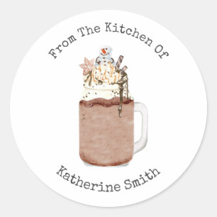 Chocolate Snowman Milkshake From The Kitchen Of Classic Round Sticker