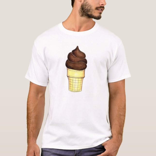 Chocolate Soft Serve Ice Cream Cone Tee Shirt (Front)