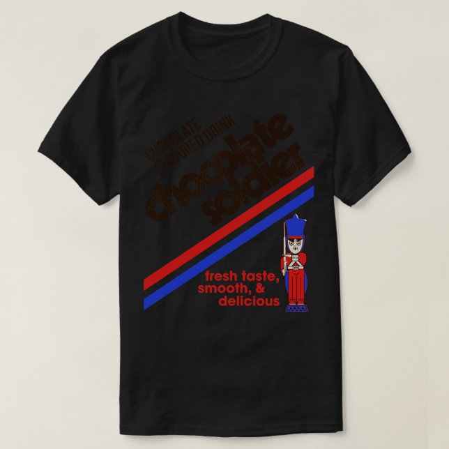 Chocolate Soldier 80s Can Label T-Shirt (Design Front)