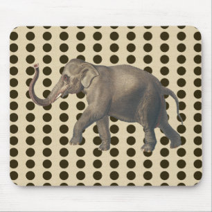 Chocolate Spice Moods Dots with Elephant Mouse Pad