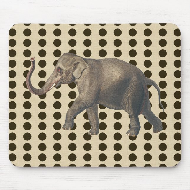 Chocolate Spice Moods Dots with Elephant Mouse Pad (Front)