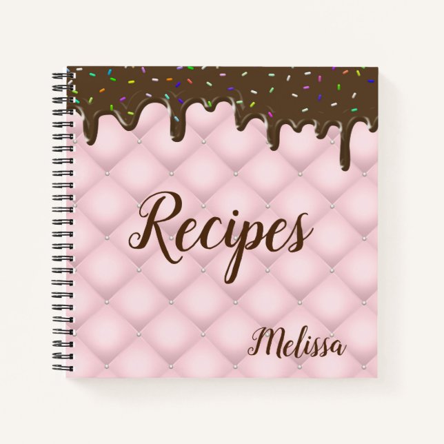 Chocolate Sprinkle Cake Monogram Recipe book (Front)