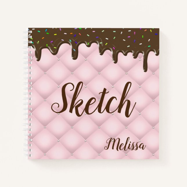 Chocolate Sprinkle Cake Monogram Sketchbook Notebo Notebook (Front)