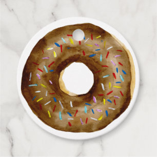 Chocolate Sprinkle Doughnut Birthday Party Thank Y Favour Tags