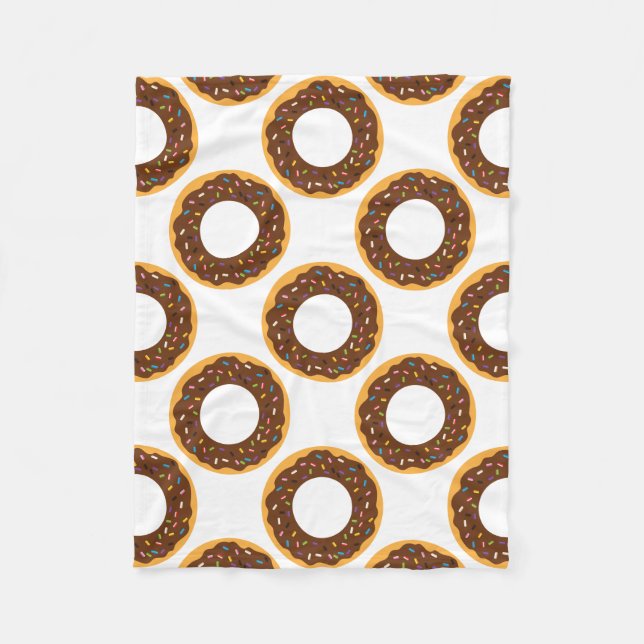 Chocolate Sprinkle Doughnuts Fleece Blanket (Front)