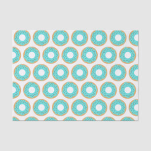 Chocolate Sprinkles Blue Doughnut Pattern Tissue Paper