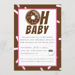 Chocolate Sprinkles Brunch Baby Shower Invitation