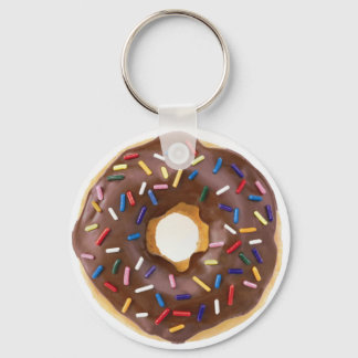 Chocolate Sprinkles Doughnut Key Ring