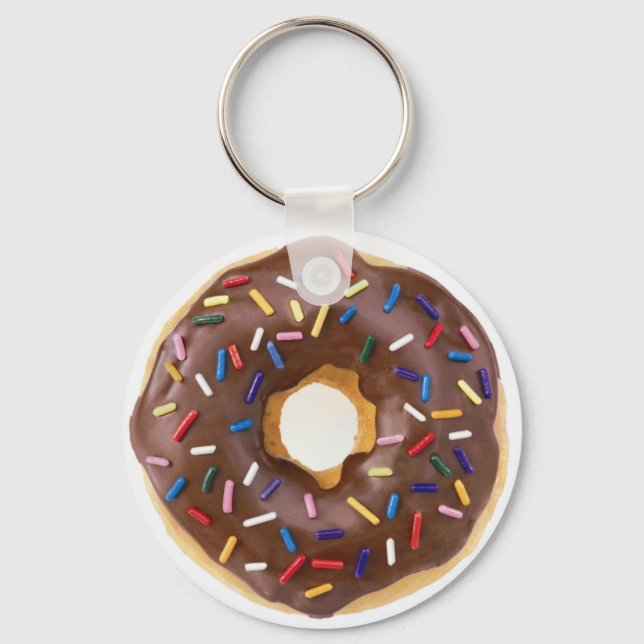 Chocolate Sprinkles Doughnut Key Ring (Front)