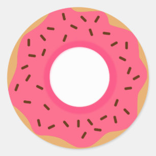 Chocolate Sprinkles Pink Doughnut Classic Round Sticker
