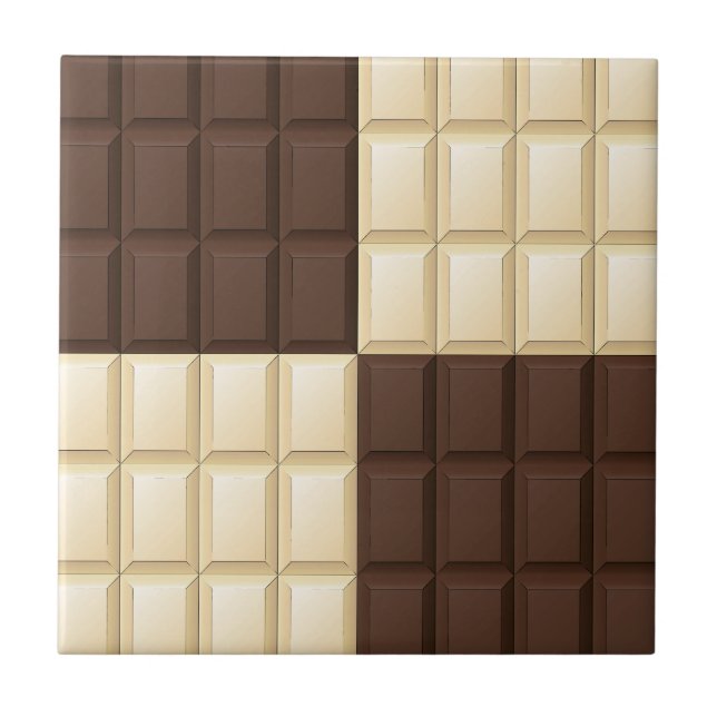 Chocolate Square Delight Ceramic Tile (Front)