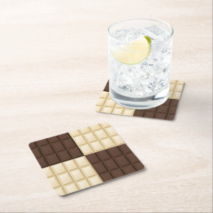 Chocolate Square Delight Paper Coaster