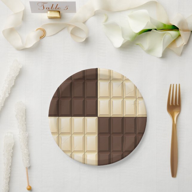 Chocolate Square Delight Paper Plate (Wedding)
