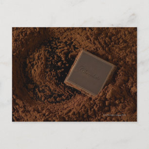Chocolate Square in Chocolate Powder Postcard