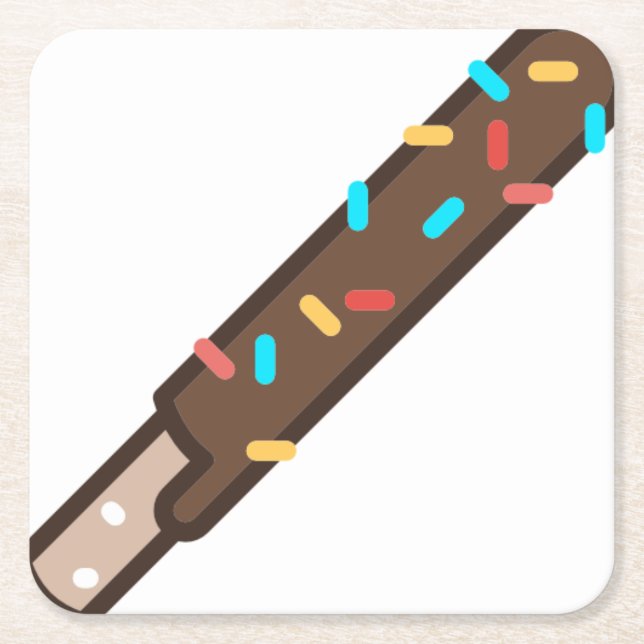 chocolate square paper coaster (Front)