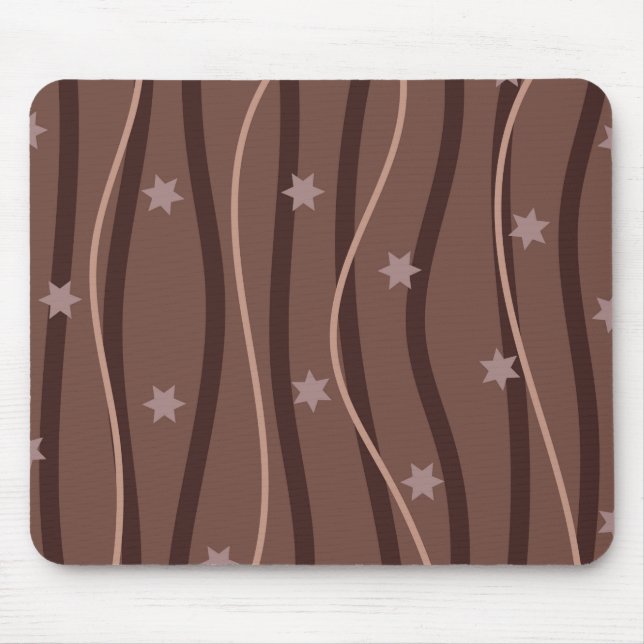 Chocolate Stars and Striped Pattern Mouse Pad (Front)