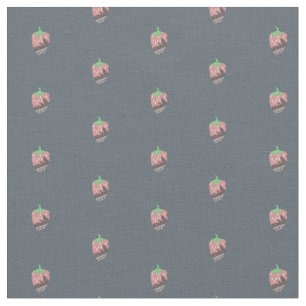 Chocolate Strawberries Pink Swirl Dipped Fabric