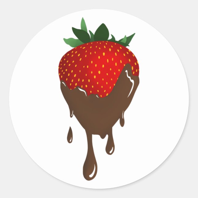 chocolate strawberry classic round sticker (Front)