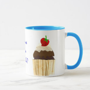 Chocolate Strawberry Cupcake Ringer Mug
