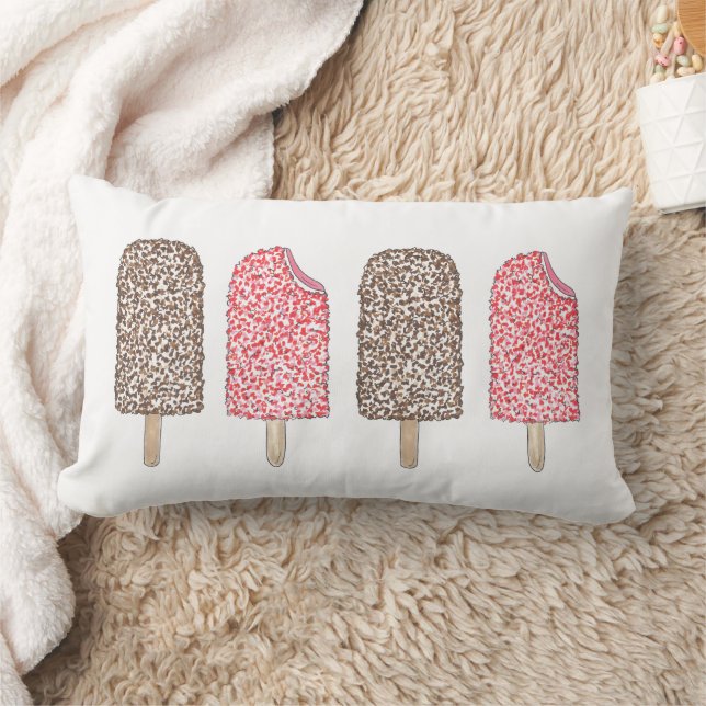 Chocolate Strawberry Eclair Ice Cream Popsicles Lumbar Cushion (Blanket)