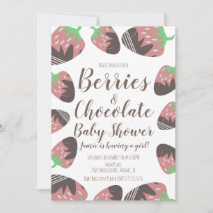 Chocolate Strawberry Fruit Berry Baby Shower Invit Invitation