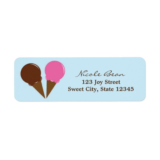 Chocolate & Strawberry Ice Cream Address Labels (Front)