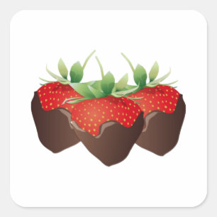 Chocolate Strawberry Square Sticker