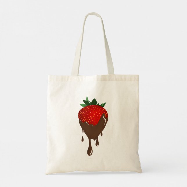 chocolate strawberry tote bag (Back)