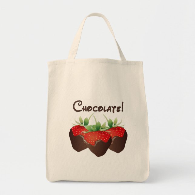 Chocolate Strawberry Tote Bag (Front)