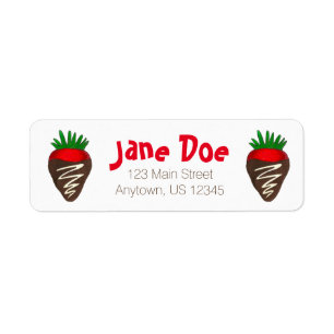 Chocolate Strawberry Valentine's Day Candy Return Address Label