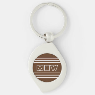 Chocolate Stripes custom monogram key chain