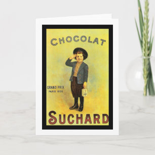 Chocolate Suchard 3 Vintage Ad with Boy Card