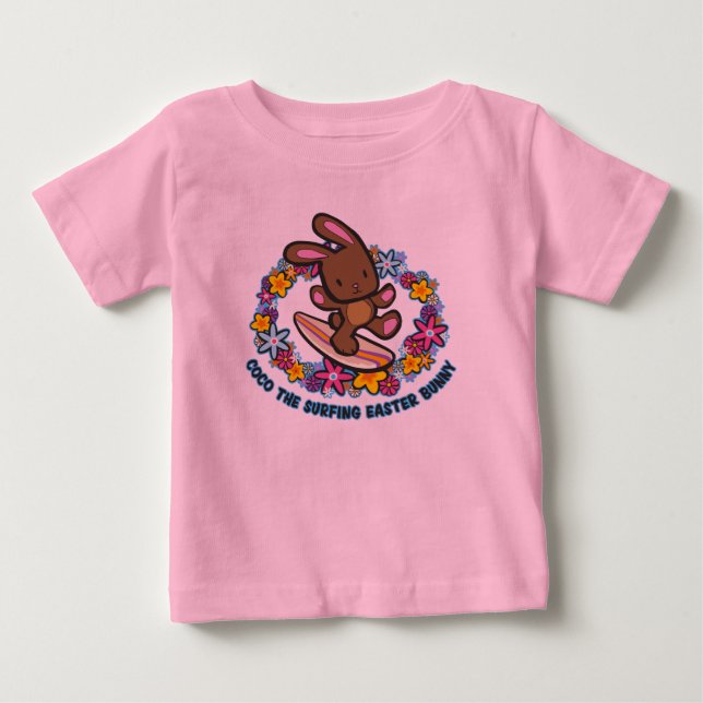 Chocolate Surfing  Easter Bunny Infant Tees (Front)