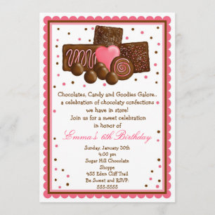 Chocolate Sweet Shop Inivtations Invitation