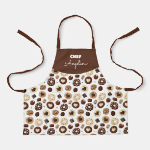 Chocolate sweets pattern apron