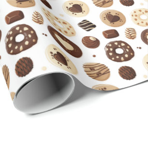 Chocolate sweets pattern wrapping paper