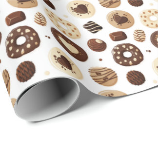 Chocolate sweets pattern wrapping paper