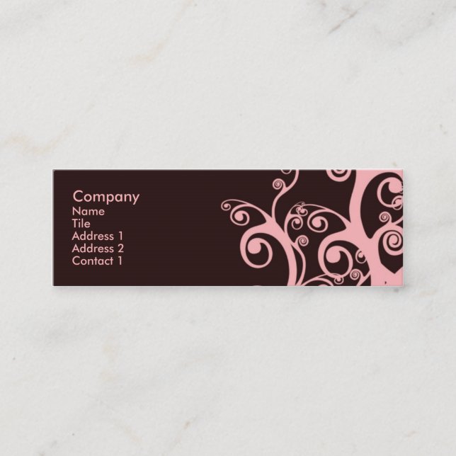 Chocolate Swirls Mini Business Card (Front)