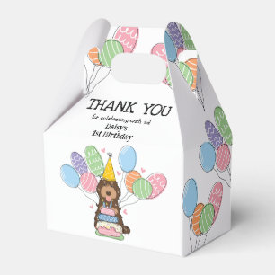 Chocolate Tan Cockapoo Cavapoo Birthday Thank You Favour Box