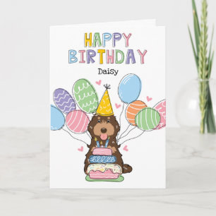 Chocolate Tan Cockapoo Cavapoo Dog Happy Birthday Card