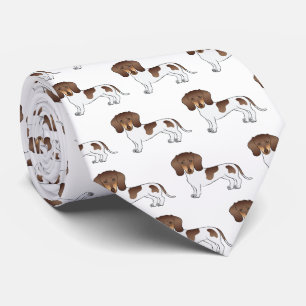 Chocolate & Tan Pied Short Hair Dachshund Pattern Tie