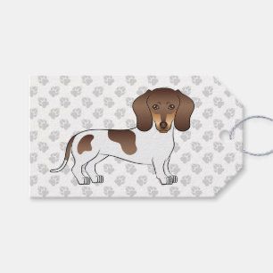 Chocolate & Tan Pied Short Hair Dachshund & Paws Gift Tags
