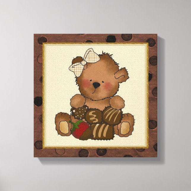 Chocolate Teddy Bear canvas Print (Front)