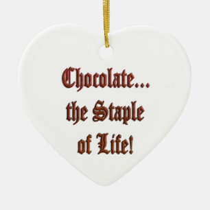 Chocolate the Staple of Life Br. Heart Ornament